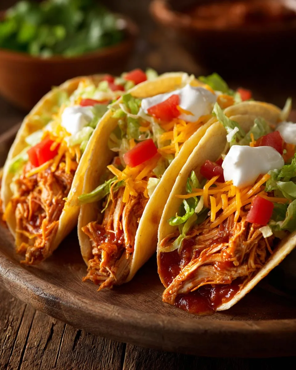 Slow Cooker Shredded Chicken Tacos - detail 2
