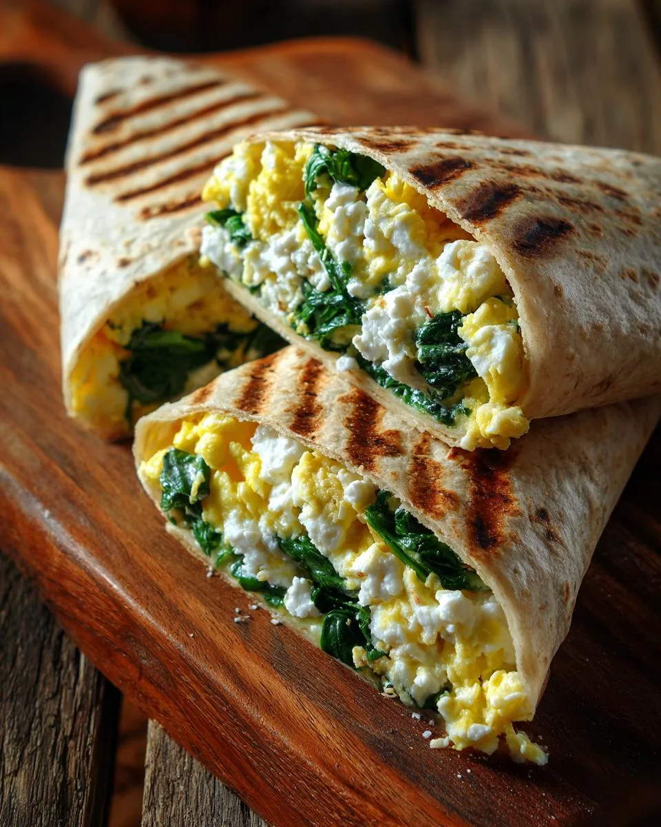 Spinach Feta Egg Breakfast Wraps - detail 2