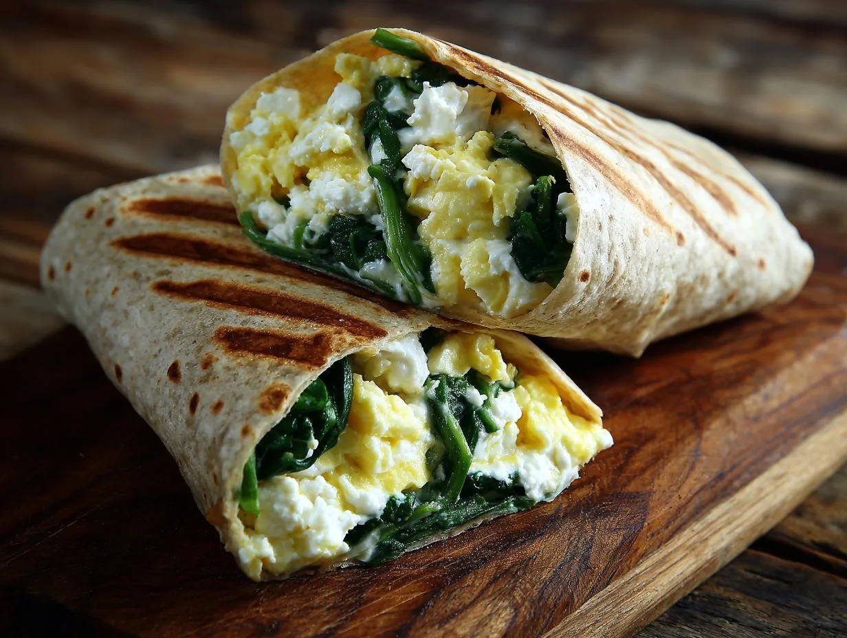 Savory Spinach Feta Egg Breakfast Wraps That Fuel Your Day