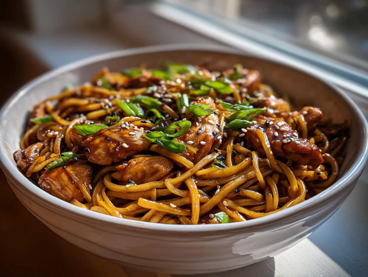 Sticky Garlic Chicken Noodles – Irresistible Weeknight Bliss
