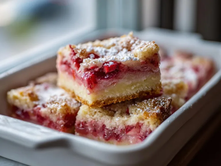 Strawberry Rhubarb Cheesecake Bars