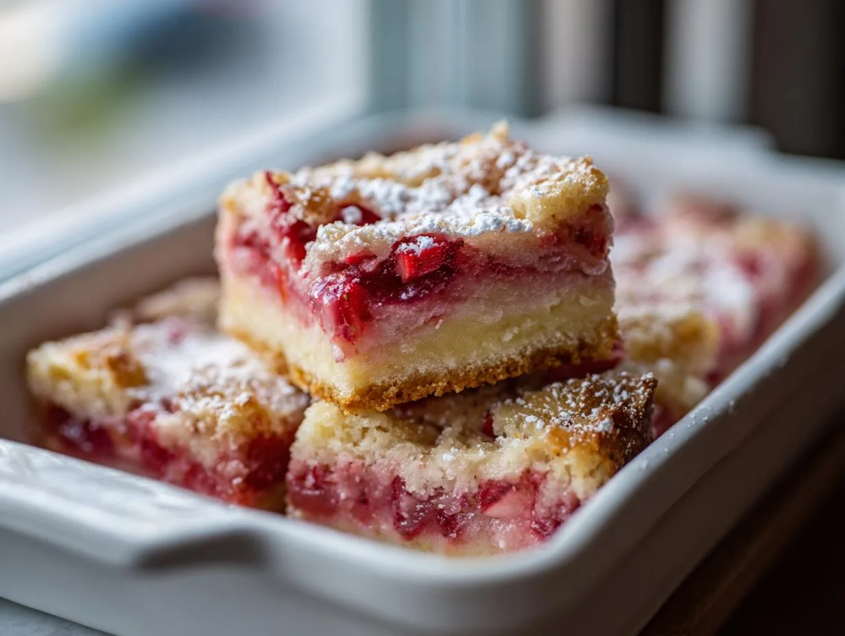 Irresistible Strawberry Rhubarb Cheesecake Bars Recipe