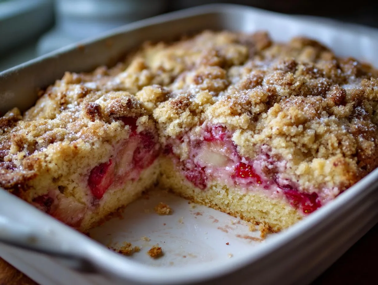 Irresistible Strawberry Rhubarb Coffee Cake Recipe