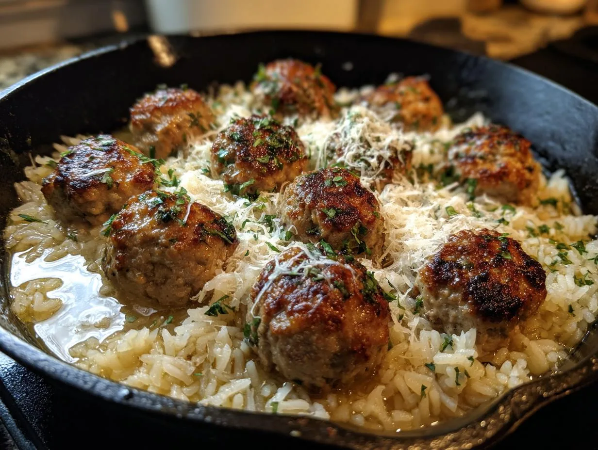 Irresistible Turkey Meatball Rice Skillet in 40 Minutes