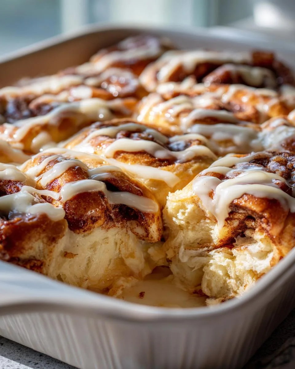 cinnamon roll breakfast casserole - detail 1