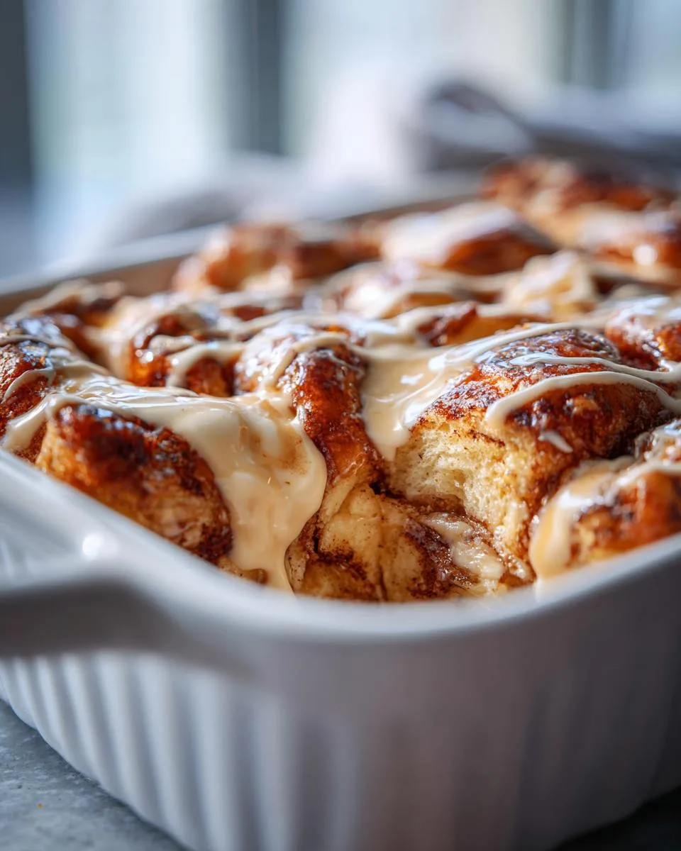 cinnamon roll breakfast casserole - detail 2