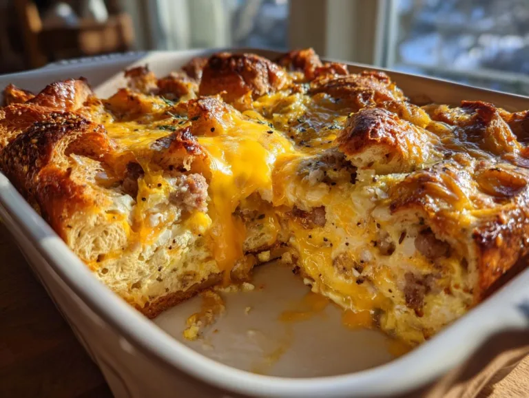 overnight croissant breakfast casserole