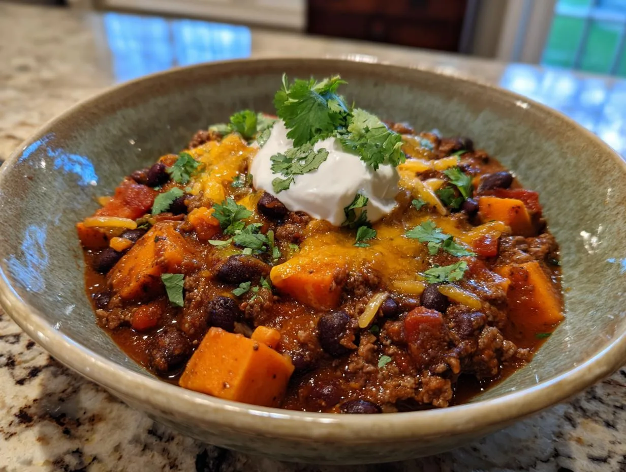 Hearty Beef and Sweet Potato Chili Recipe in 45 Minutes