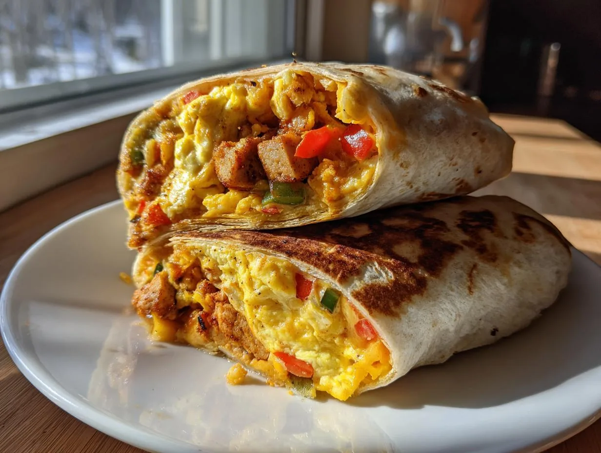 26g Protein Chicken Sausage Breakfast Burritos You’ll Crave