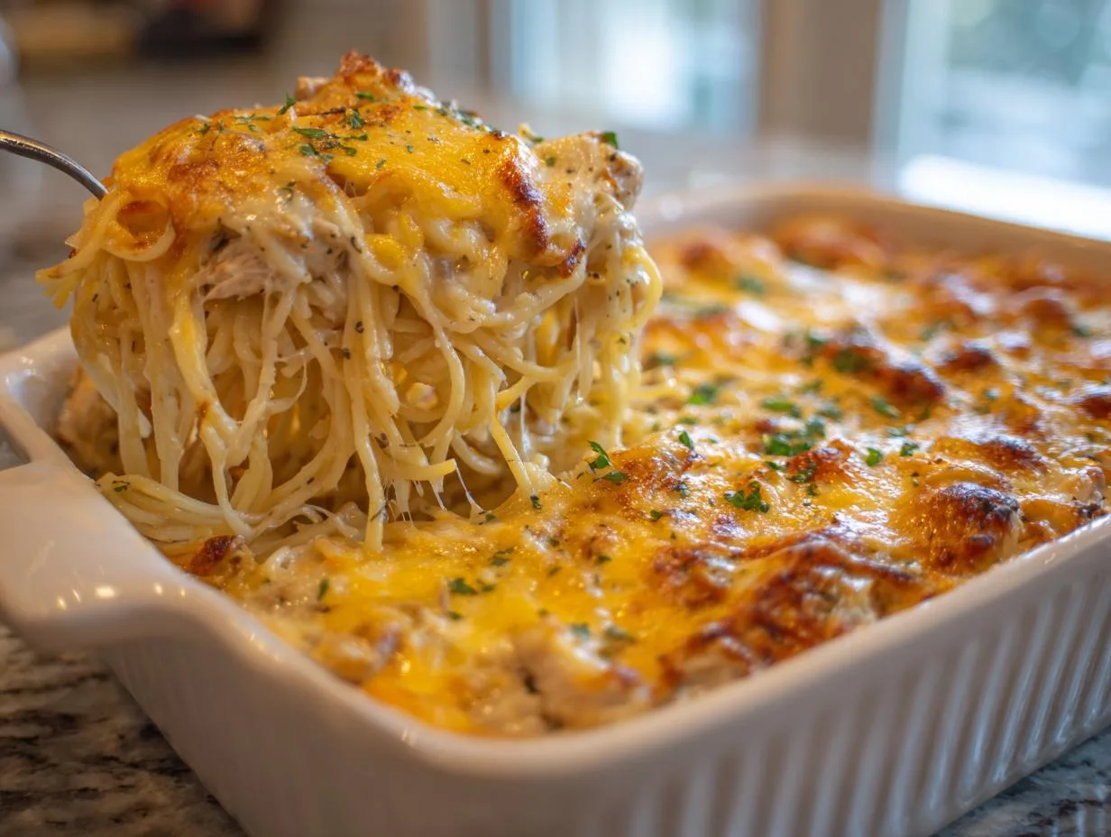 Irresistible Chicken Spaghetti Bake – 5-Star Comfort