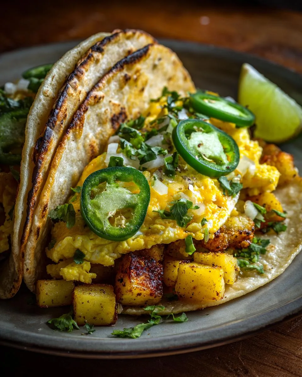 Crispy Potato Egg Breakfast Tacos - detail 2