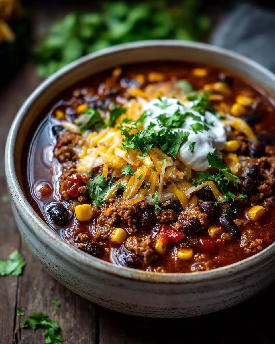 Easy Ground Beef Taco Soup - detail 1