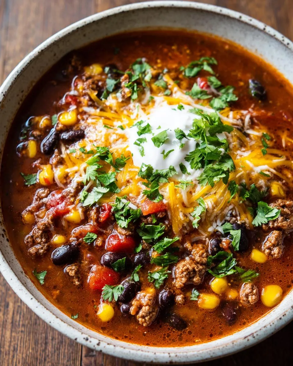 Easy Ground Beef Taco Soup - detail 2