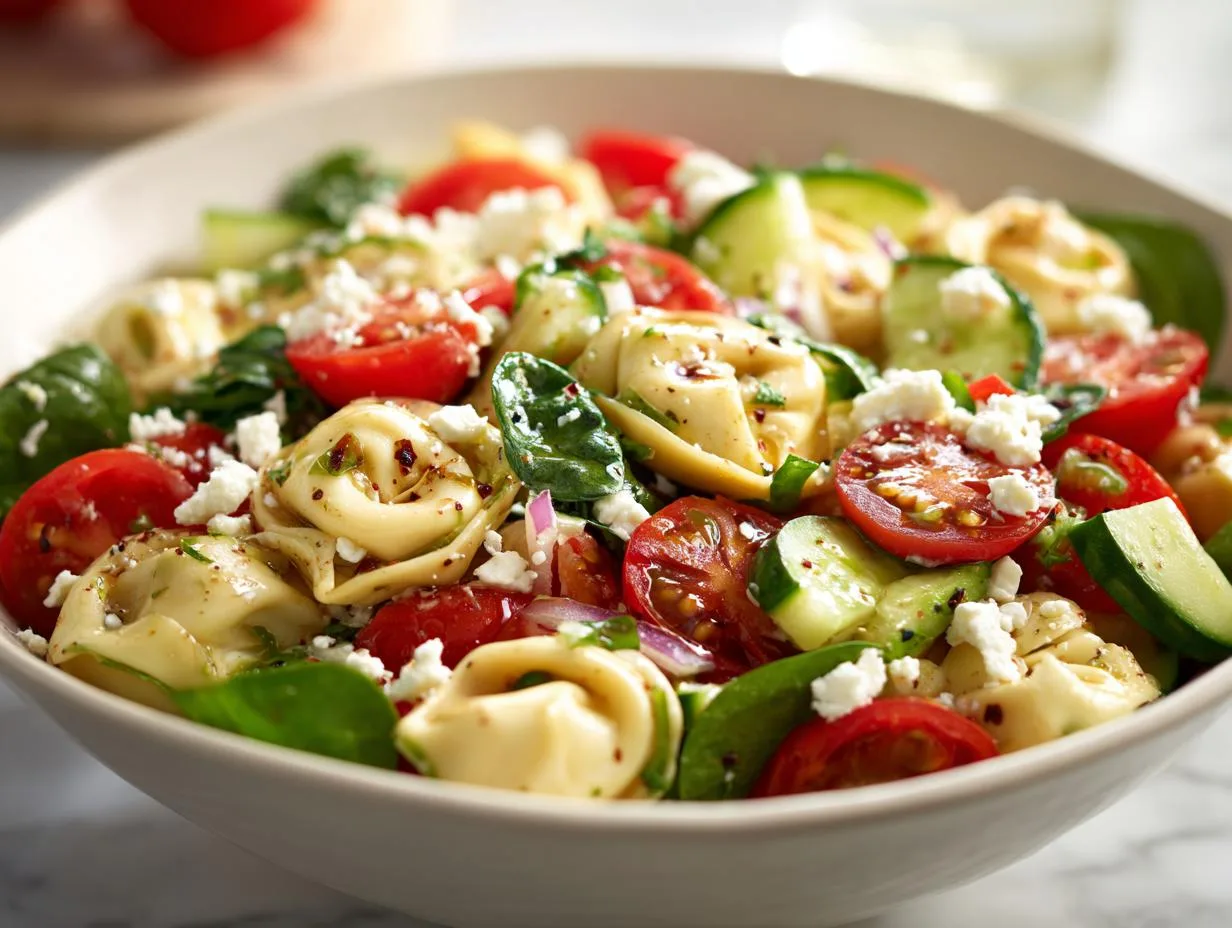Greek Tortellini Pasta Salad Recipe in Just 15 Minutes!