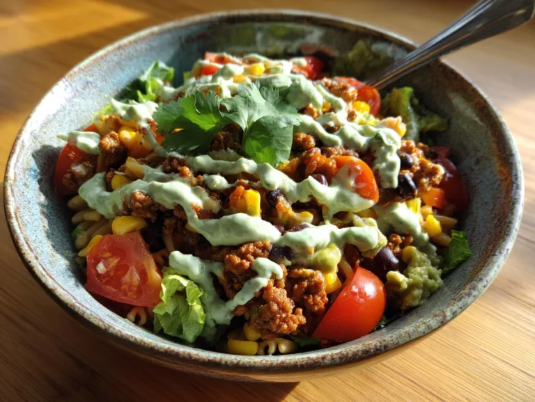 Healthy Taco Pasta Salad Bowl