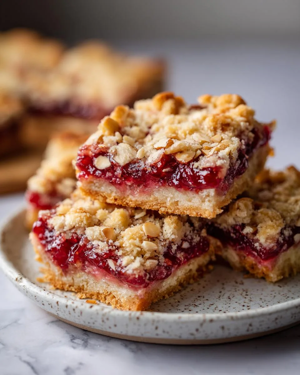 Raspberry Almond Crumble Bars - detail 1