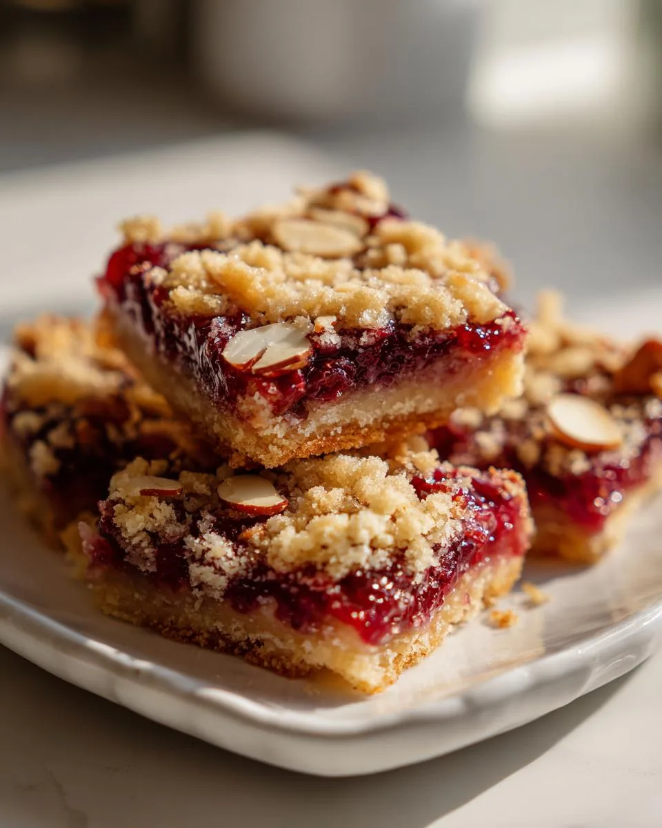 Raspberry Almond Crumble Bars - detail 2