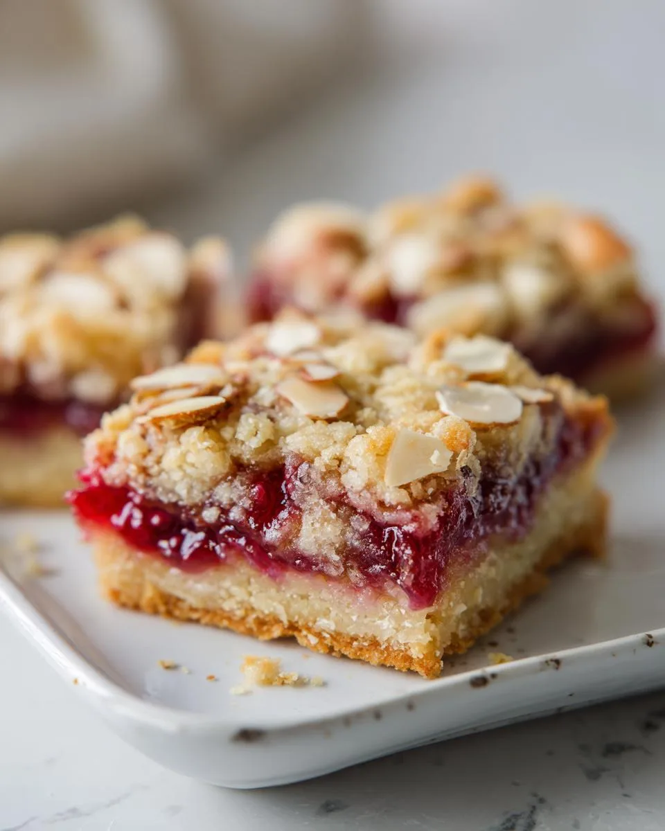 Raspberry Almond Crumble Bars - detail 3