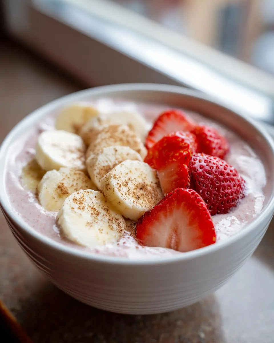 Strawberry Banana Breakfast Smoothie Bowls - detail 1
