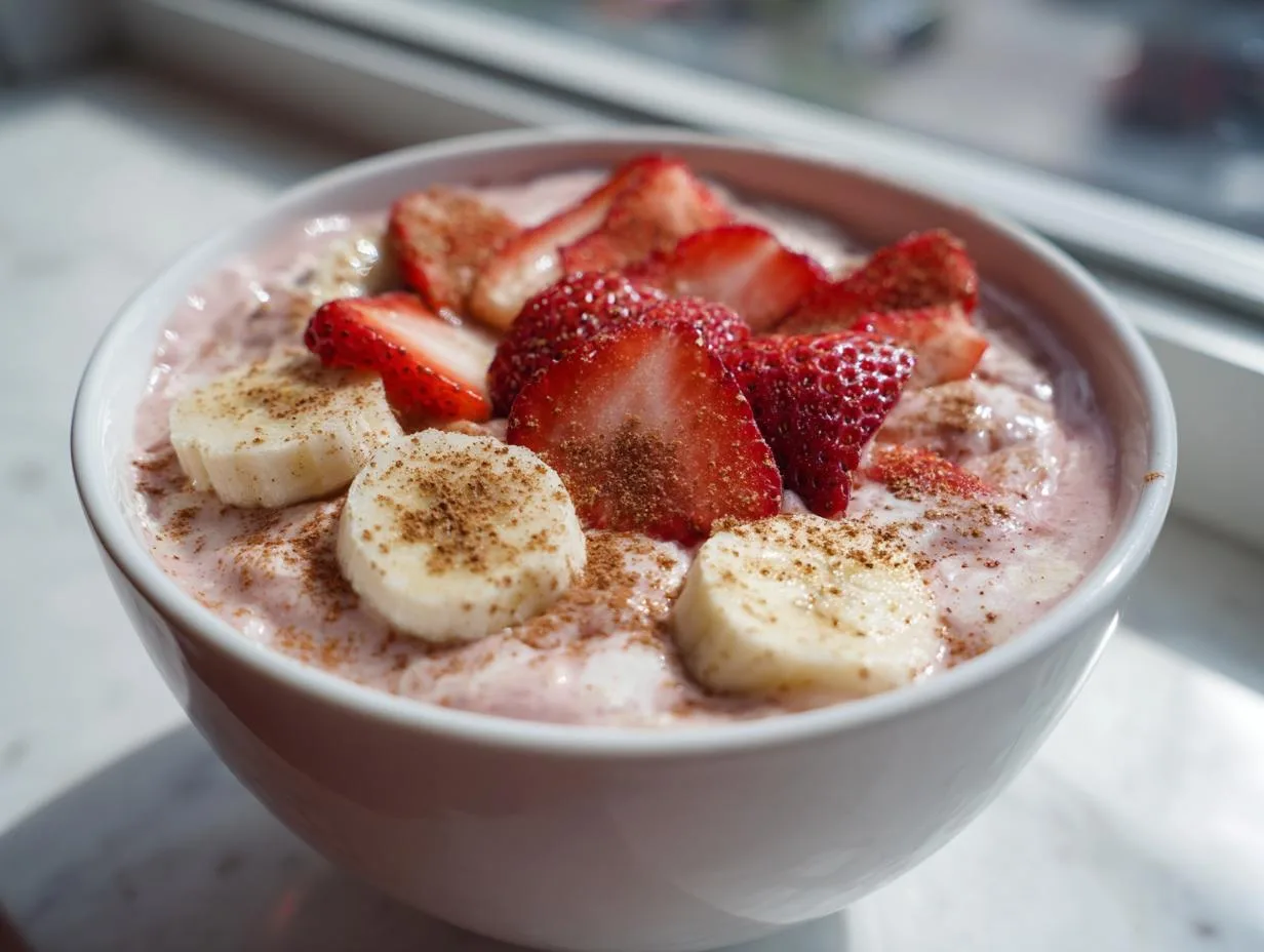 Magic Strawberry Banana Breakfast Smoothie Bowls