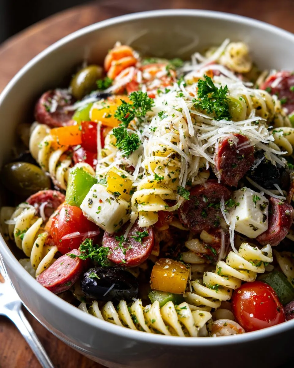 Summer Italian Pasta Salad Bowl - detail 3