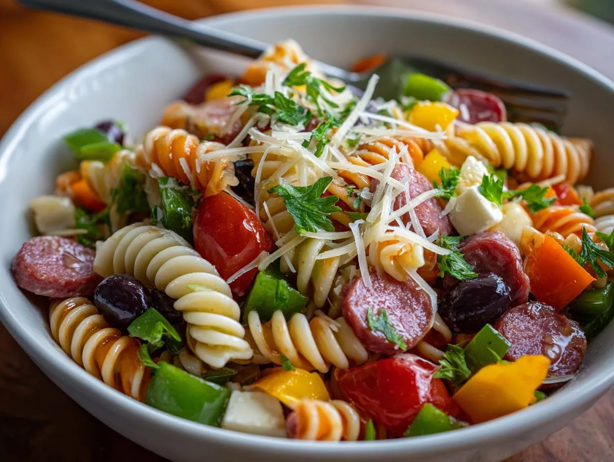 Refreshing Summer Italian Pasta Salad Bowl in 15 Minutes!