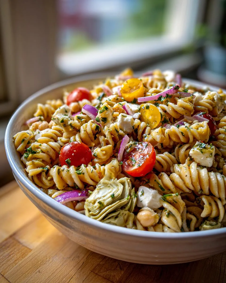 Artichoke Chickpea Pasta Salad Recipe - detail 1