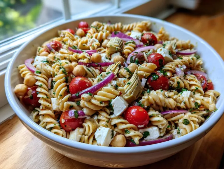Artichoke Chickpea Pasta Salad Recipe