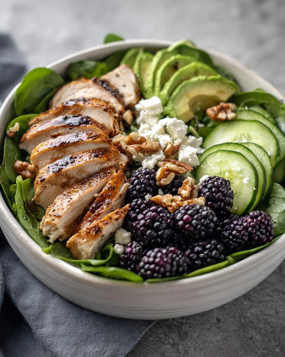 Blackberry Feta Chicken Salad Bowl - detail 3