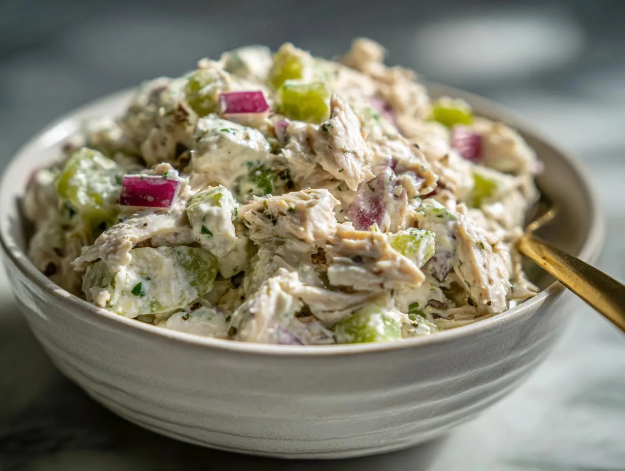 Tangy Cottage Cheese Pickle Chicken Salad in 3 Easy Steps