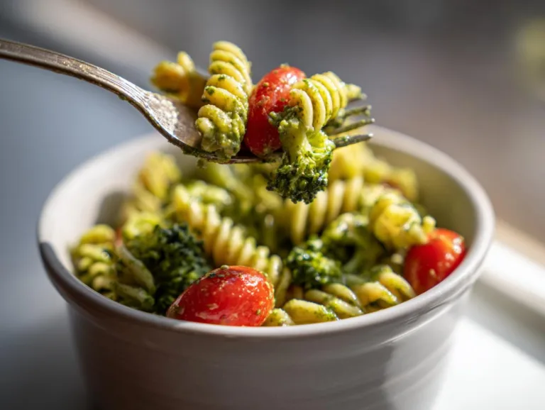Creamy Pesto Veggie Pasta Salad