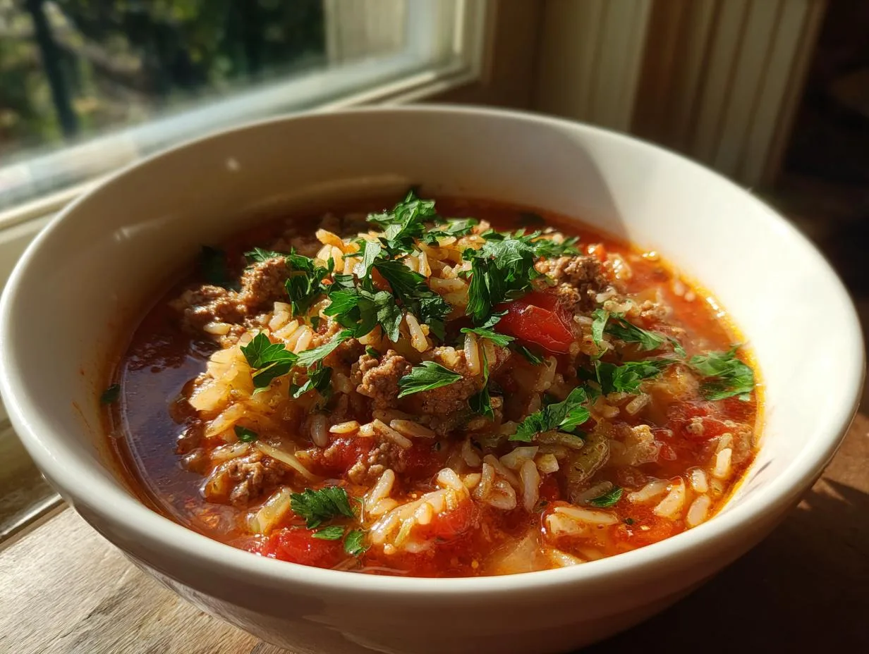 Crockpot Cabbage Roll Soup: 15-Minute Prep Comfort Feast