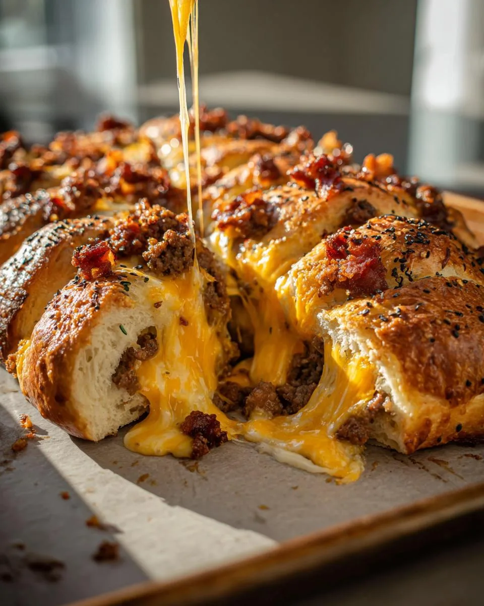 Easy Cheeseburger Garbage Bread - detail 2