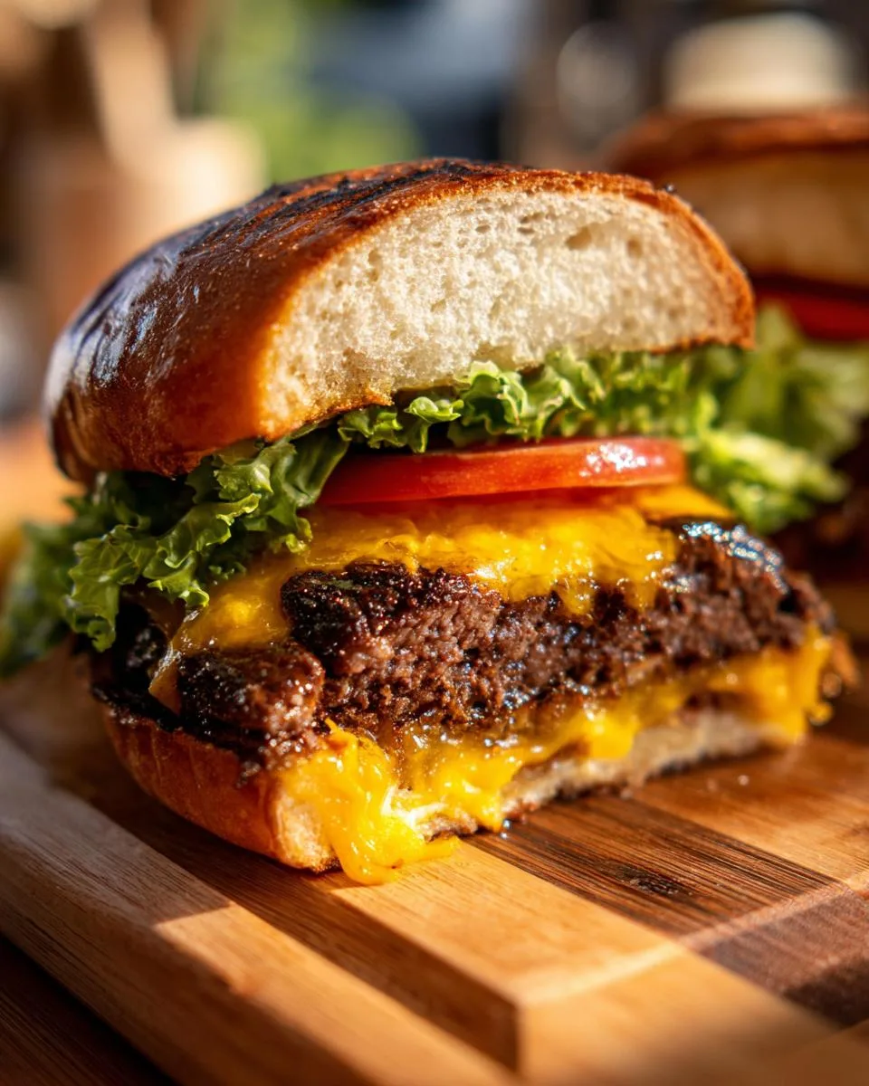 Juicy Lucy Cheddar Burgers - detail 2