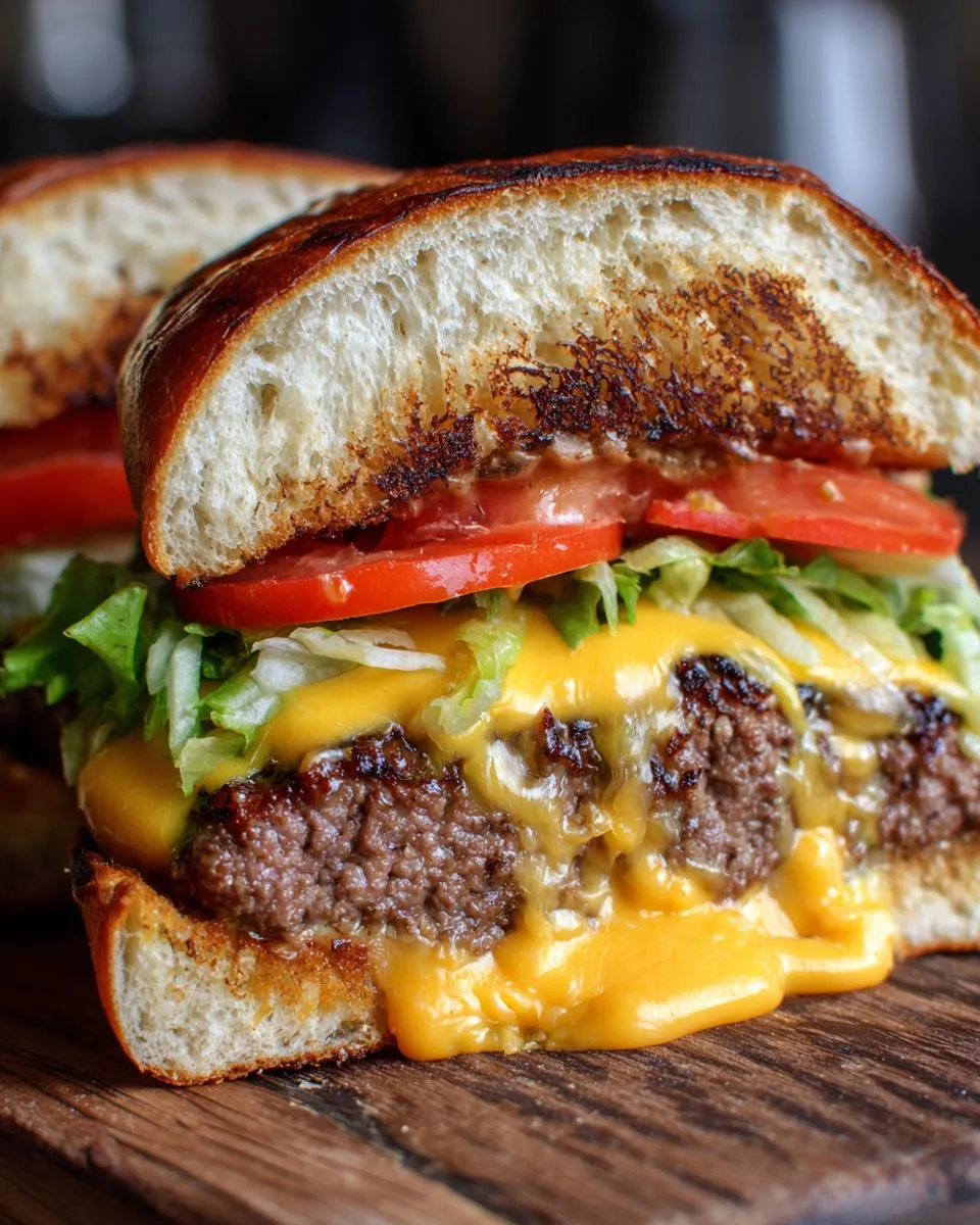 Juicy Lucy Cheddar Burgers - detail 3