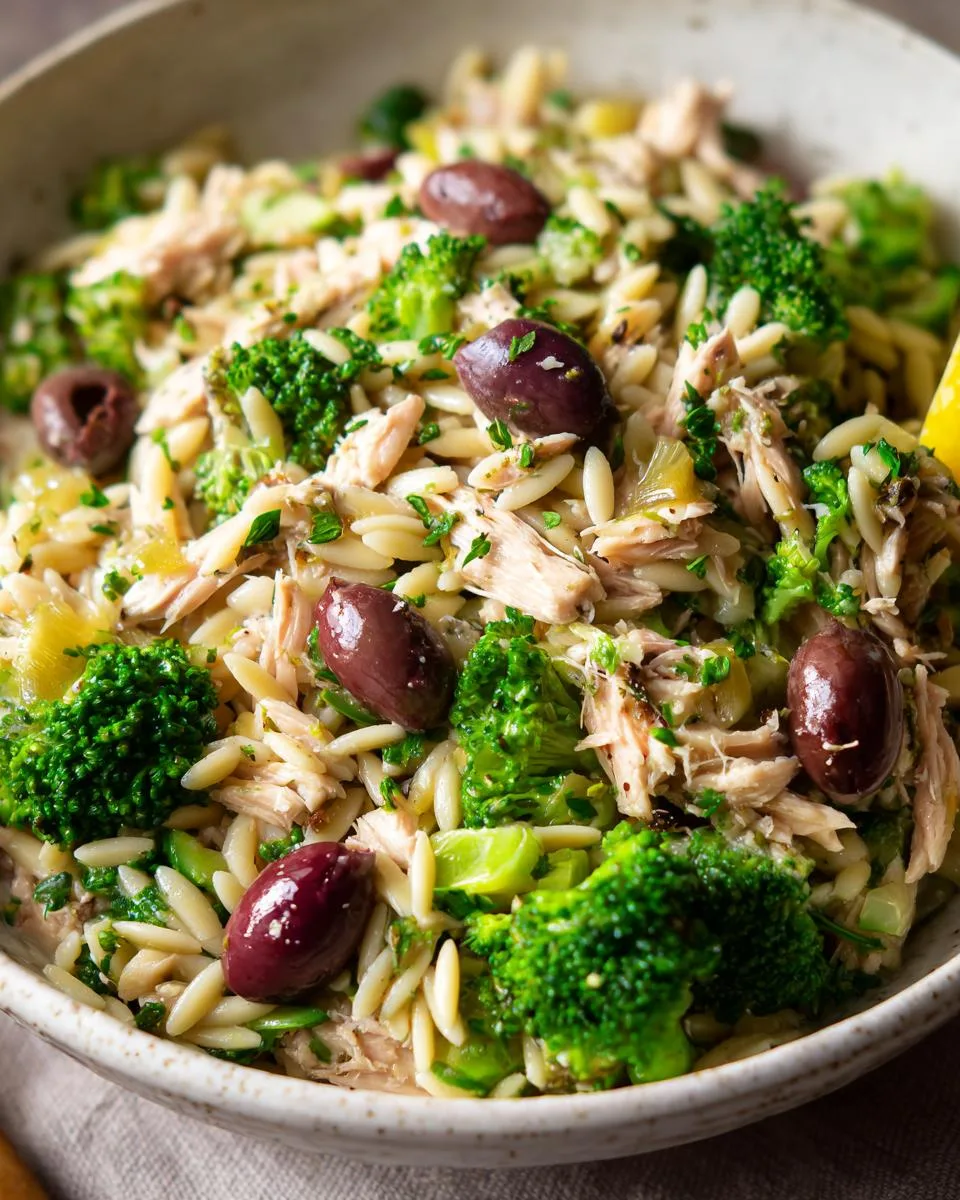 Lemon Tuna Orzo Pasta Salad - detail 2