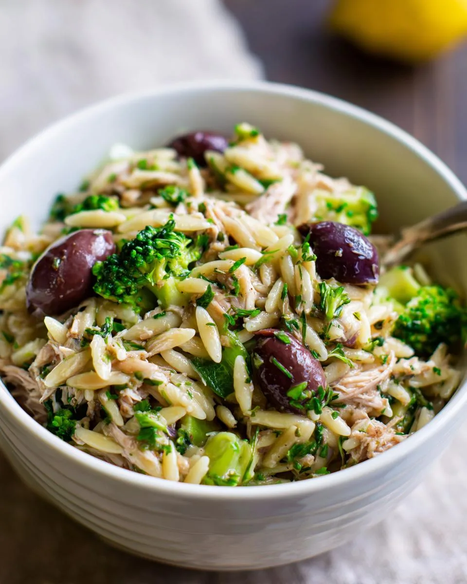 Lemon Tuna Orzo Pasta Salad - detail 3