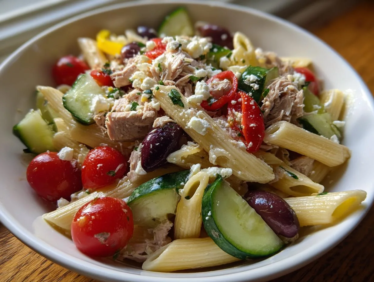 Mediterranean Tuna Pasta Salad Bowl – Delicious & Easy!