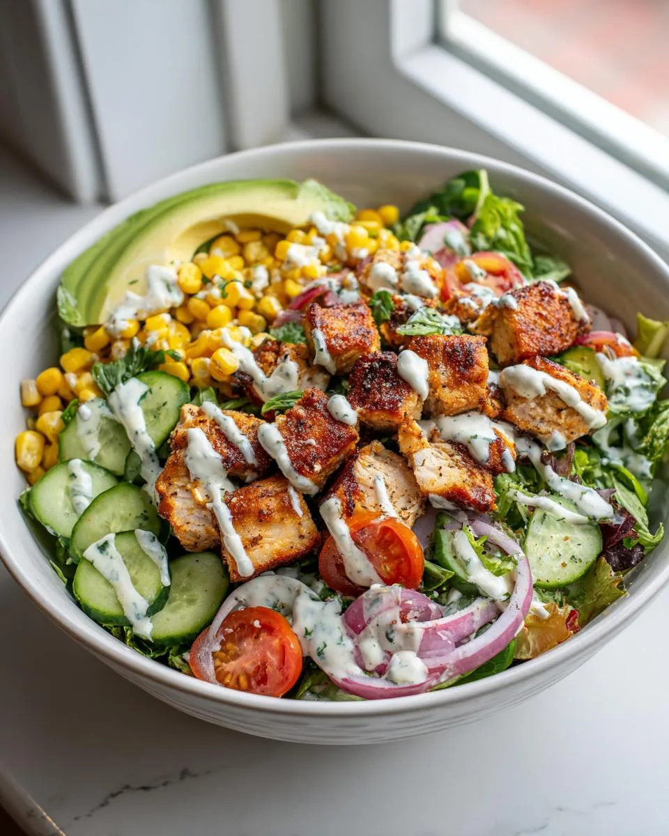 Ranch Cucumber Chicken Salad Bowl - detail 3