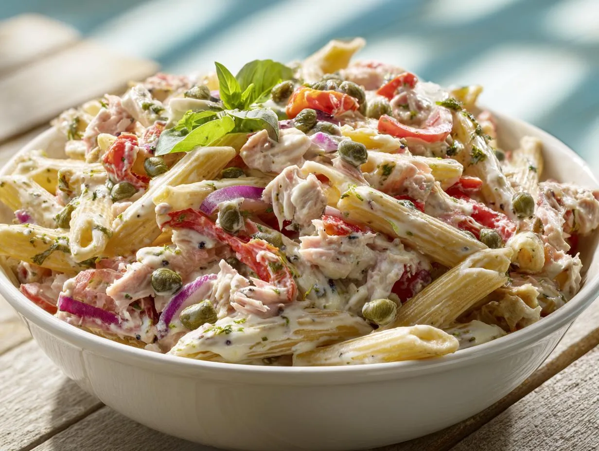 30-Minute Roasted Pepper Tuna Pasta Salad That Wows