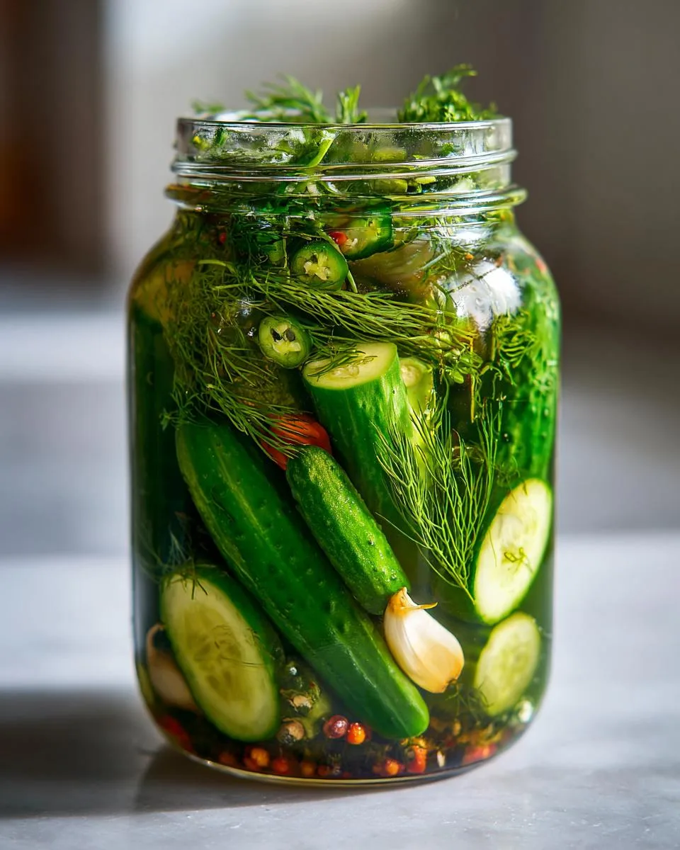 Spicy Refrigerator Pickles - detail 1