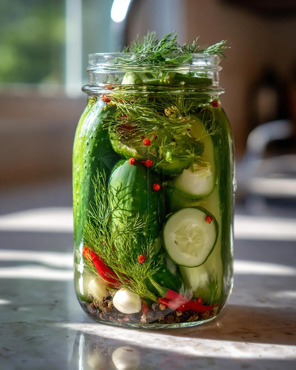 Spicy Refrigerator Pickles - detail 2