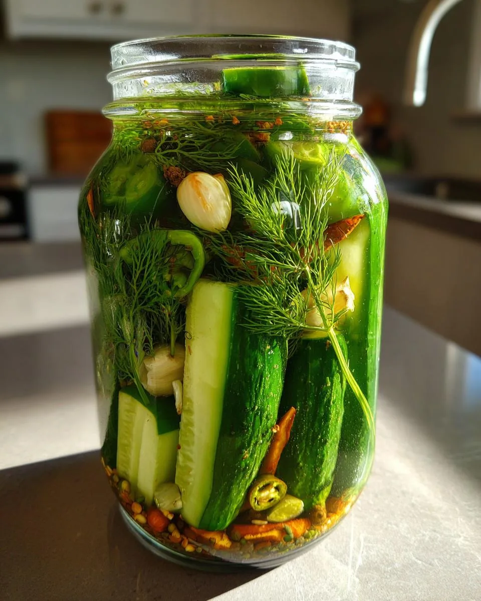 Spicy Refrigerator Pickles - detail 3