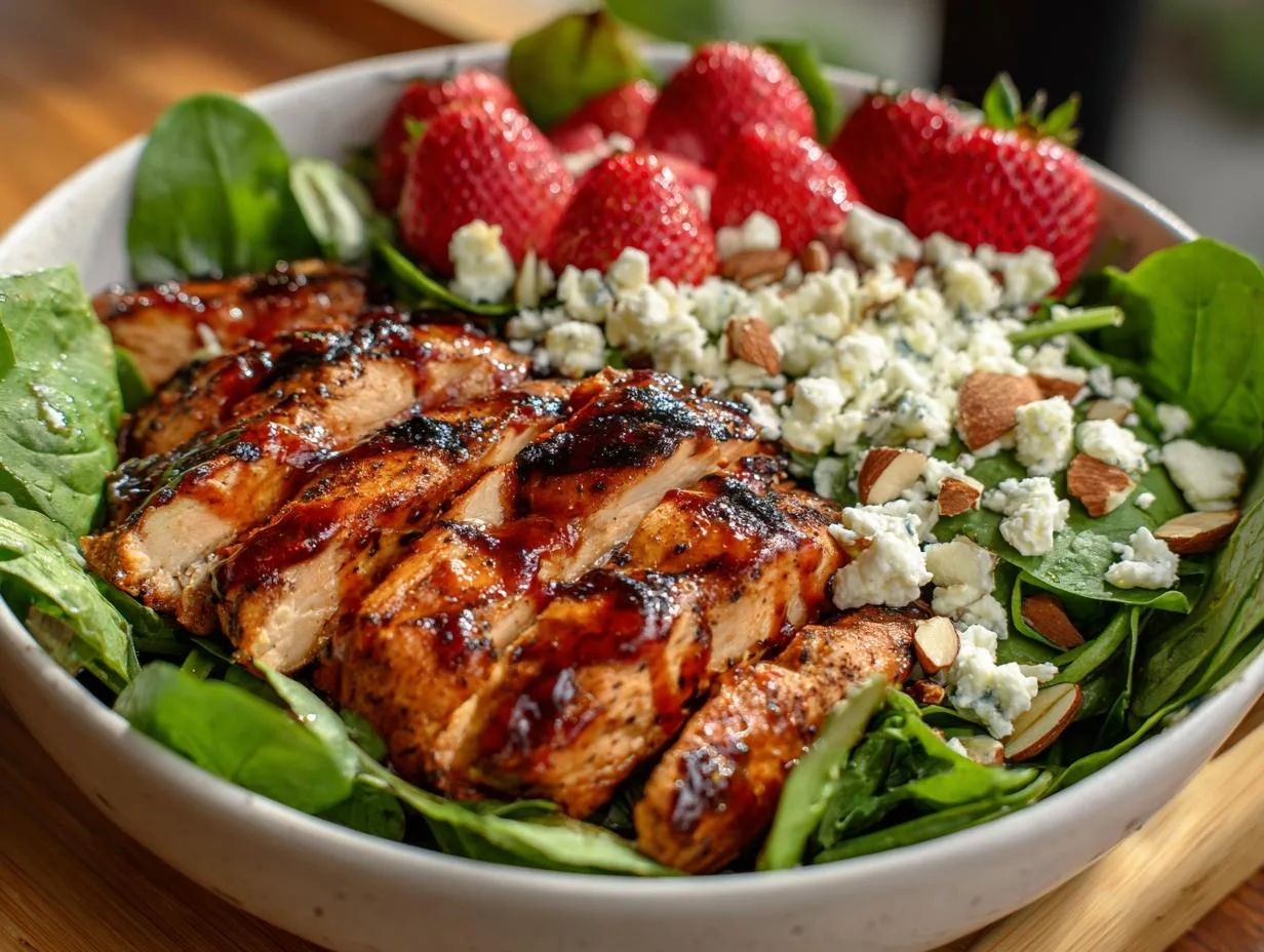 Irresistible Strawberry Balsamic Chicken Salad Bowl