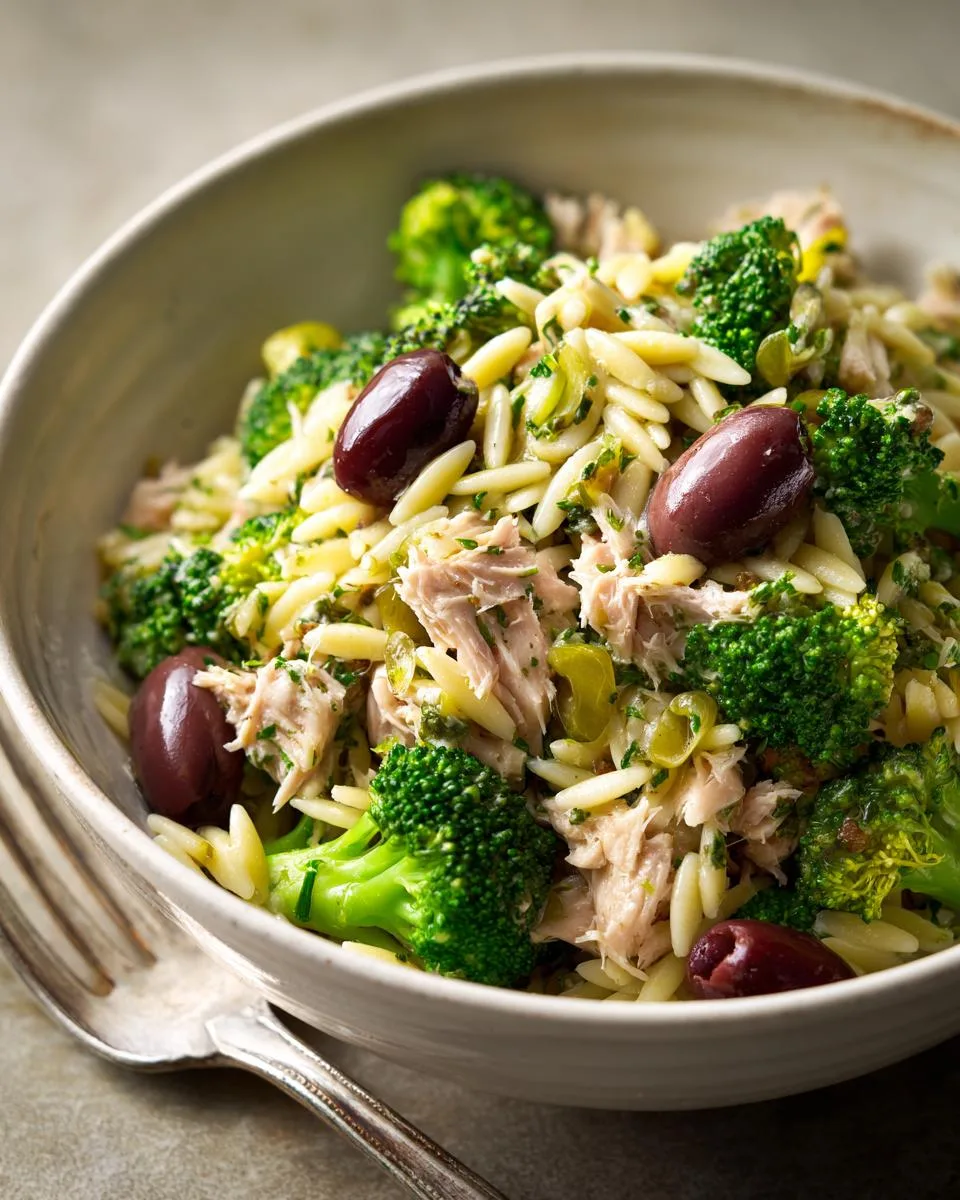 Tuna Broccoli Orzo Salad Bowl - detail 2