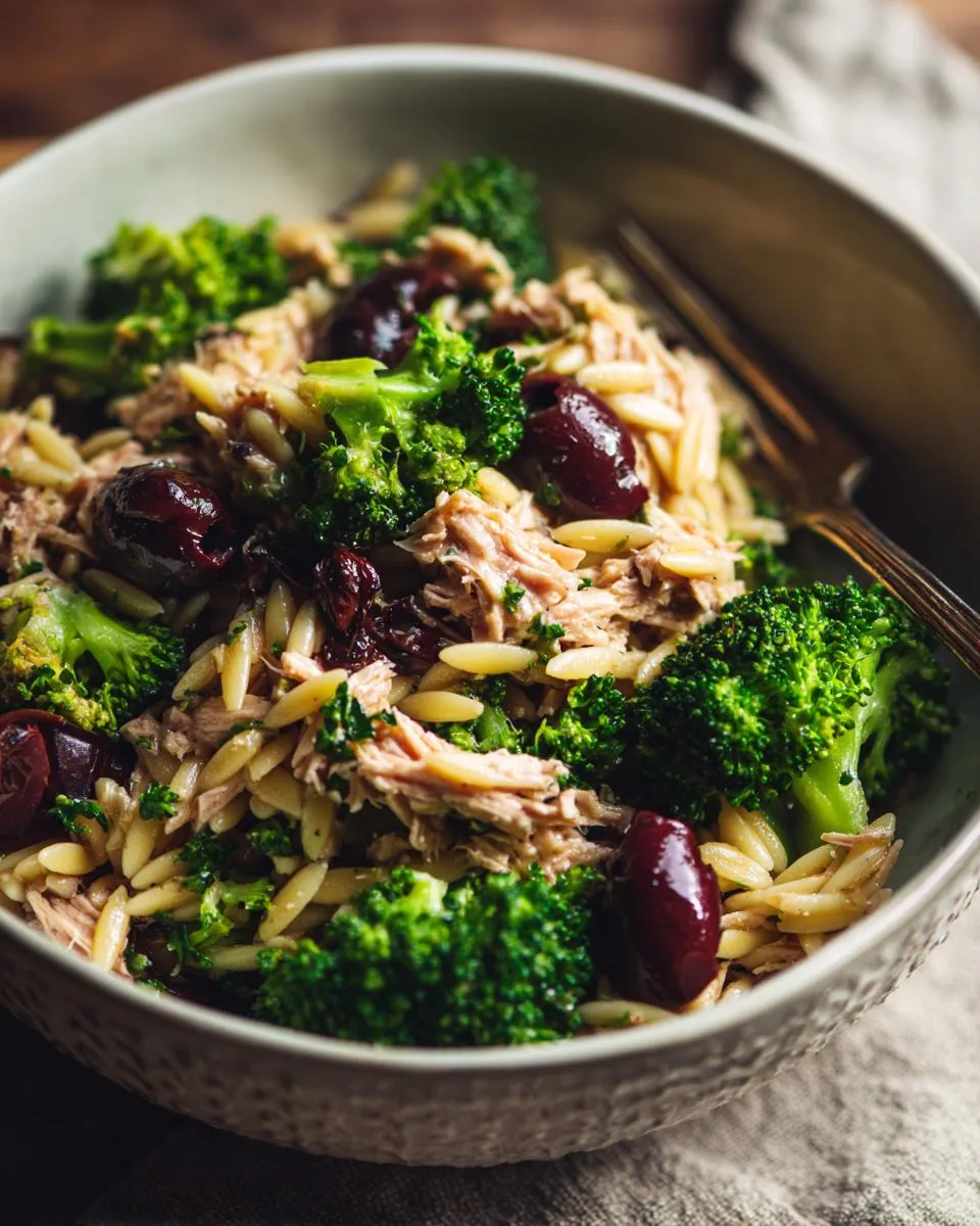 Tuna Broccoli Orzo Salad Bowl - detail 3